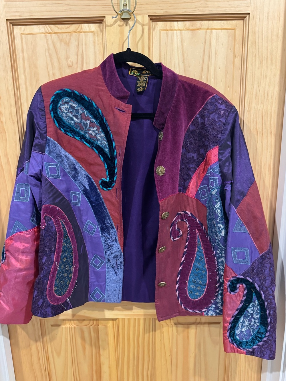 Vintage Mirasol Patchwork Velvet Paisley Jacket